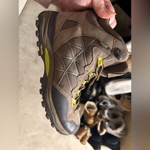 The North Face women’s  Brown and Yellow Hiking Boots